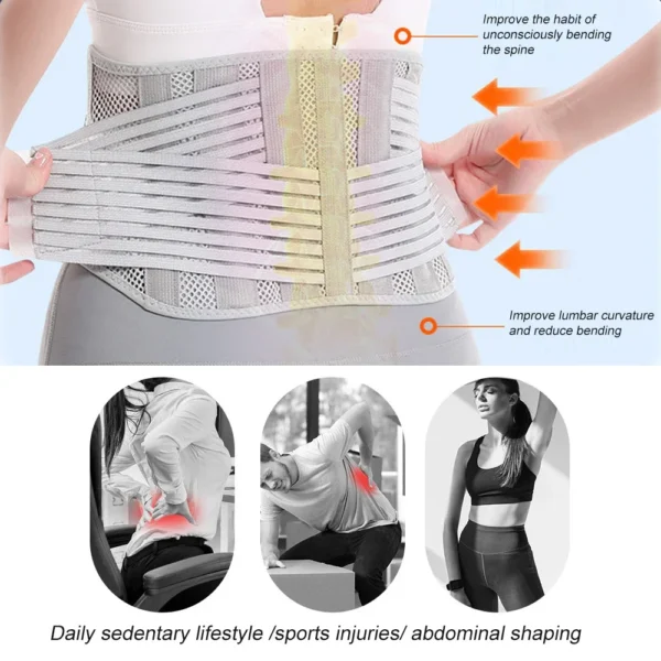 Waist Trainer Belt: Adjustable Back Support Brace - Image 4