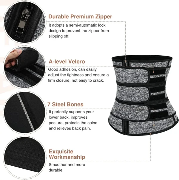 Waist Trainer Belt with 3 Straps & Tummy Control - Image 3