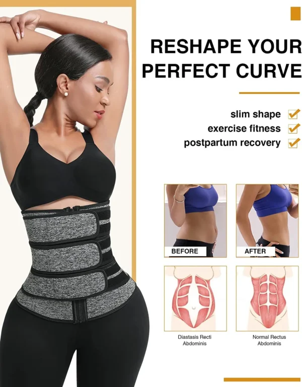 Waist Trainer Belt with 3 Straps & Tummy Control - Image 6